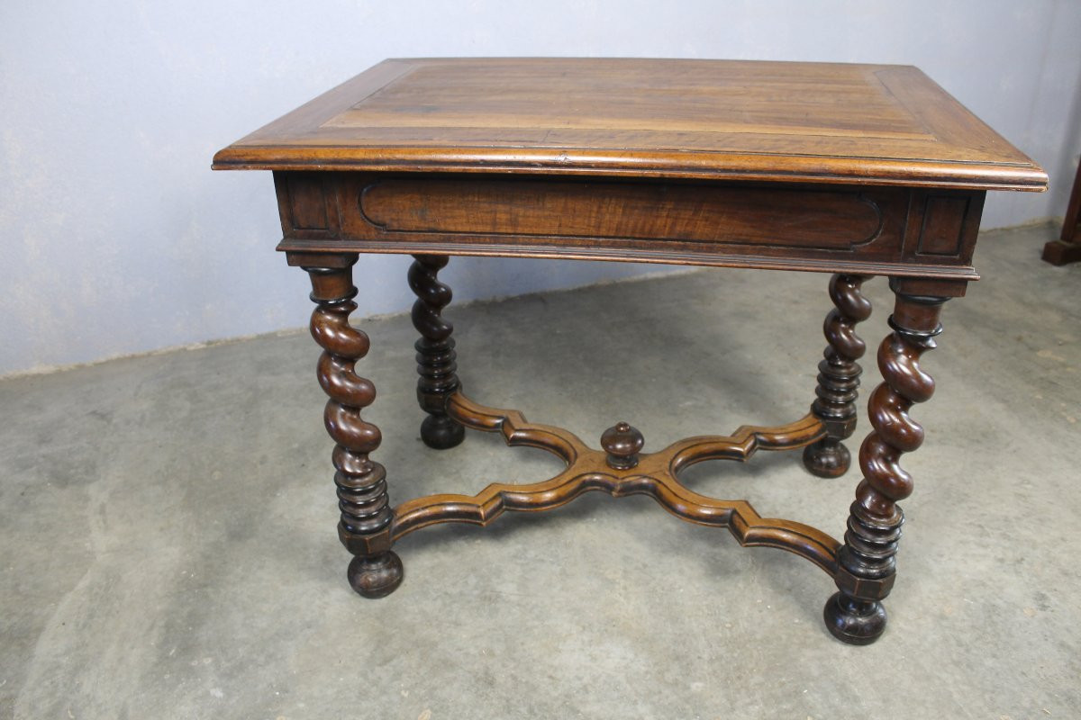 Table à écrire bureau style Louis XIII en noyer époque milieu 19ème-photo-5