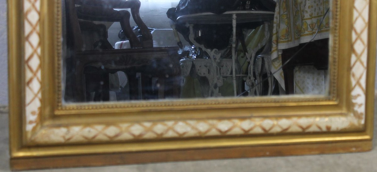 Miroir époque Louis Philippe en bois et stuc doré époque 19ème-photo-1