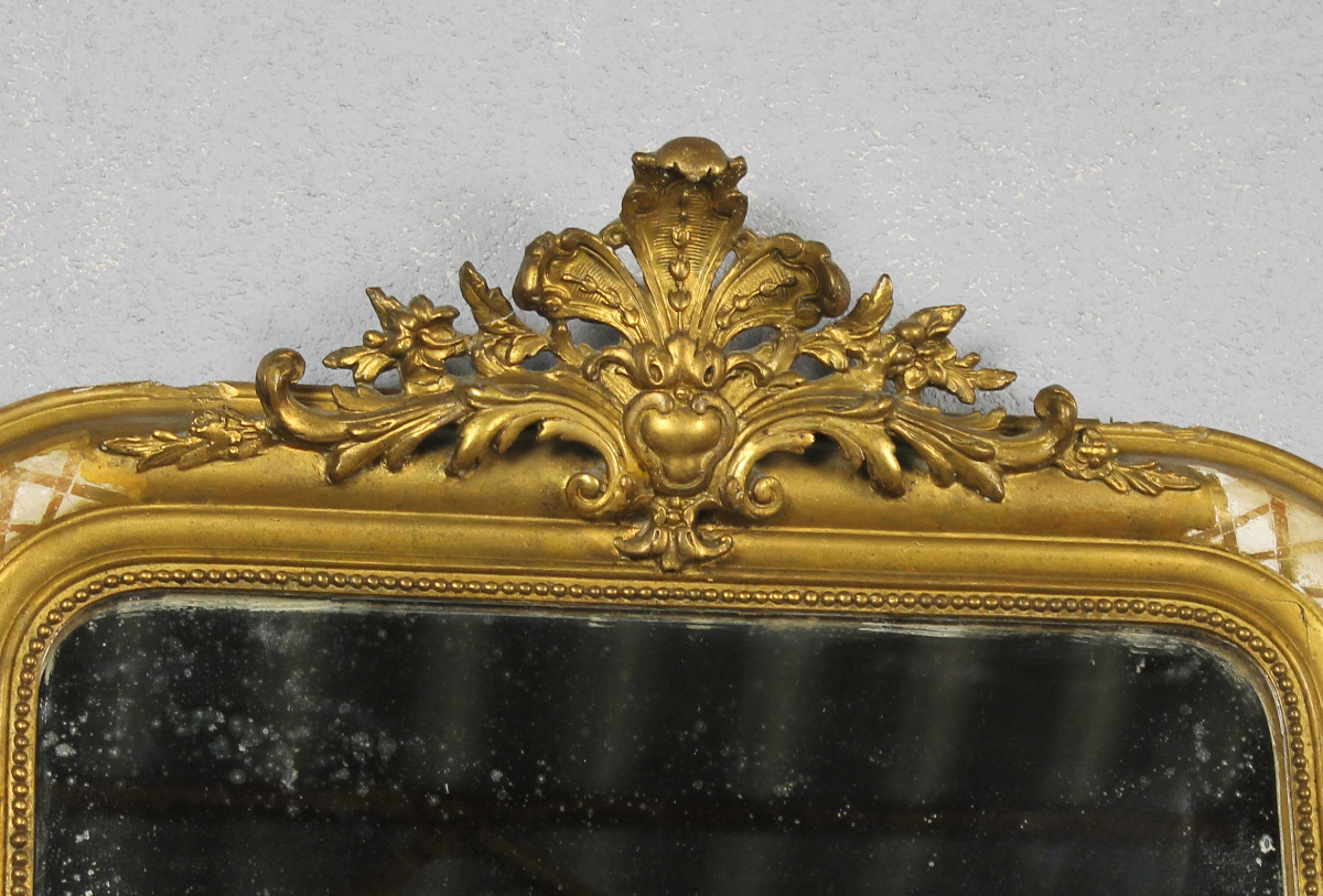 Miroir époque Louis Philippe en bois et stuc doré époque 19ème-photo-6