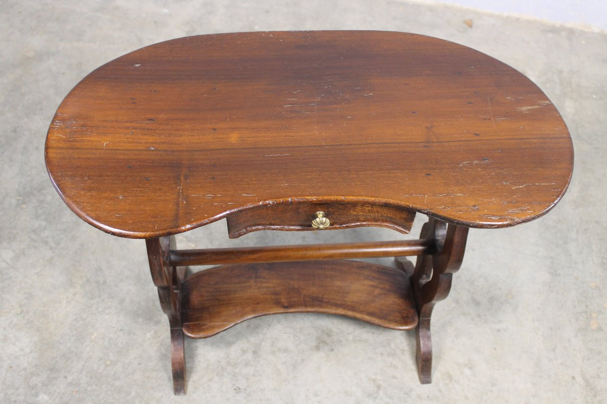 Table Rognon Table d'Appoint Table Volante De Salon En Noyer époque Charles X 19ème-photo-3