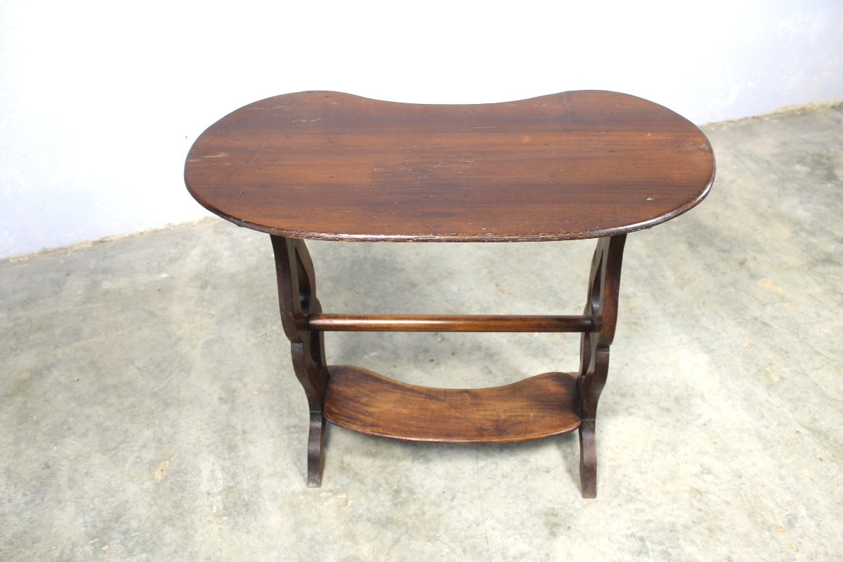 Table Rognon Table d'Appoint Table Volante De Salon En Noyer époque Charles X 19ème-photo-4