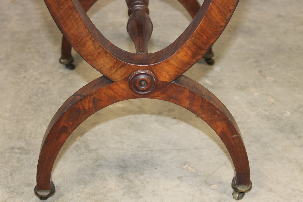 Table de salon à ouvrages en acajou époque Charles X 19ème-photo-2