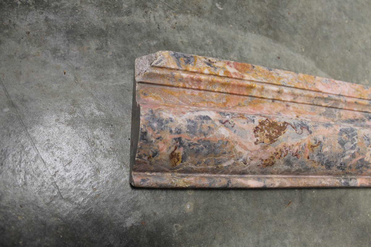 Façade de cheminée en marbre mouluré de Sarrancolin style Louis XIV époque 19ème-photo-5