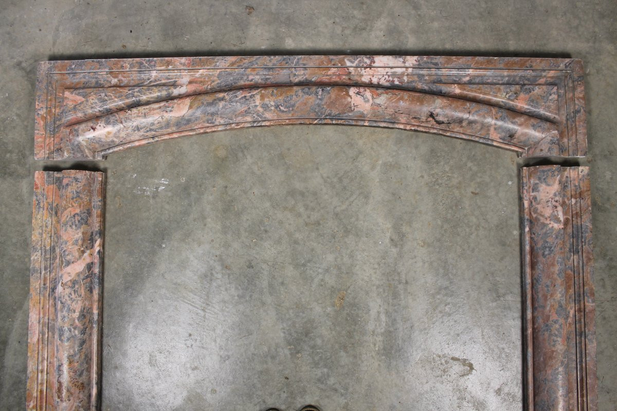 Façade de cheminée en marbre mouluré de Sarrancolin style Louis XIV époque 19ème-photo-6