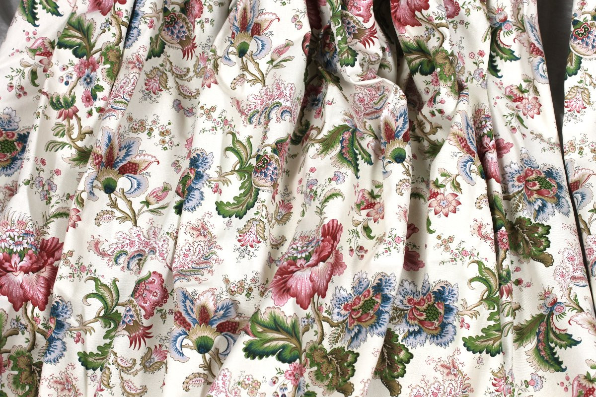 Pair Of Indian-style Chintz Curtains - Length: 3 Meters-photo-4