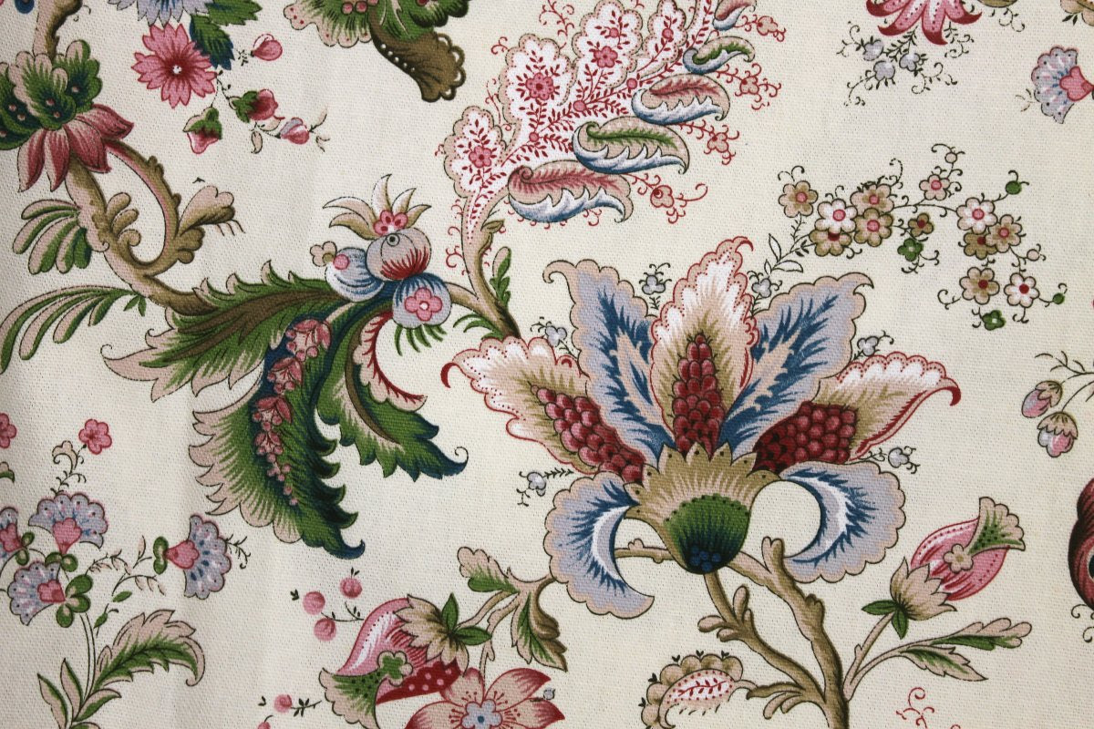Pair Of Indian-style Chintz Curtains - Length: 3 Meters-photo-3