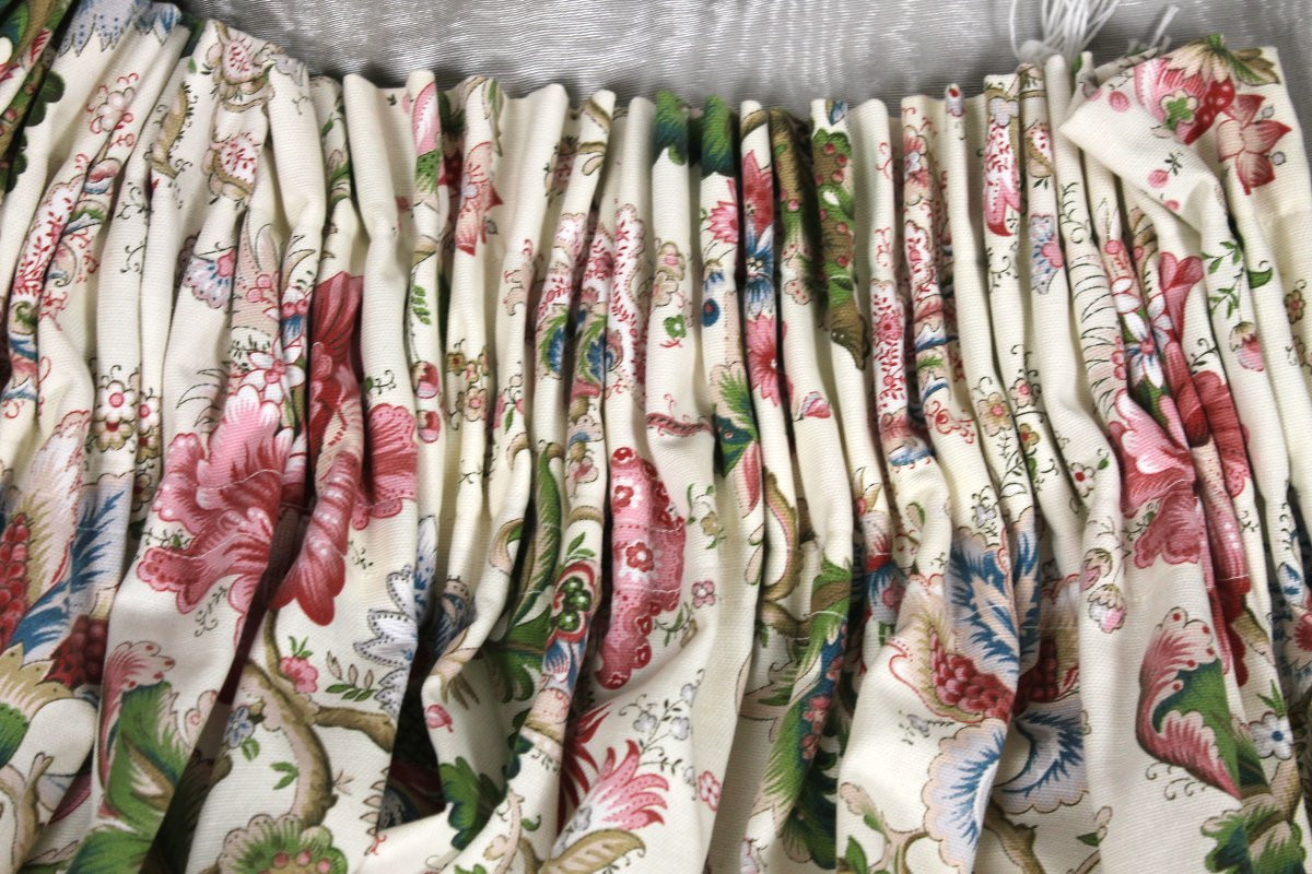 Pair Of Indian-style Chintz Curtains - Length: 3 Meters-photo-5