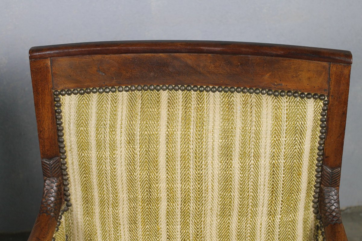 Pair Of Fruitwood Bergères 19th Century Empire Period-photo-4