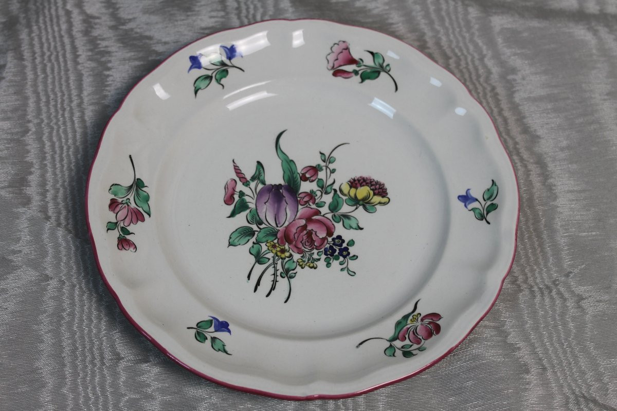 Lunéville Earthenware Dinner Service, Reverbère Décor, 20th Century-photo-3
