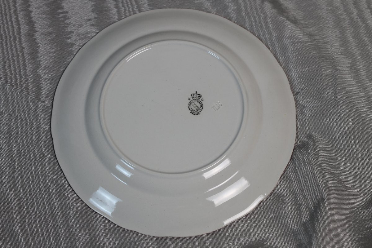 Lunéville Earthenware Dinner Service, Reverbère Décor, 20th Century-photo-4