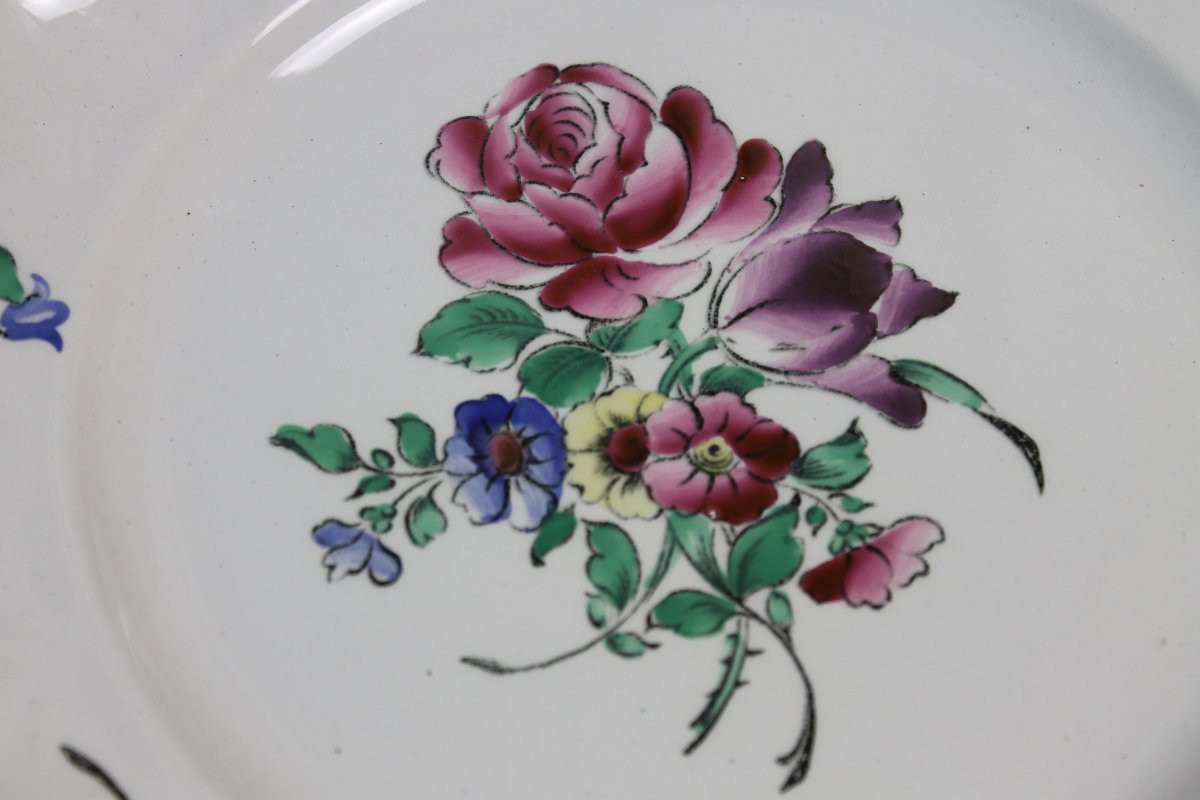 Lunéville Earthenware Dinner Service, Reverbère Décor, 20th Century-photo-6