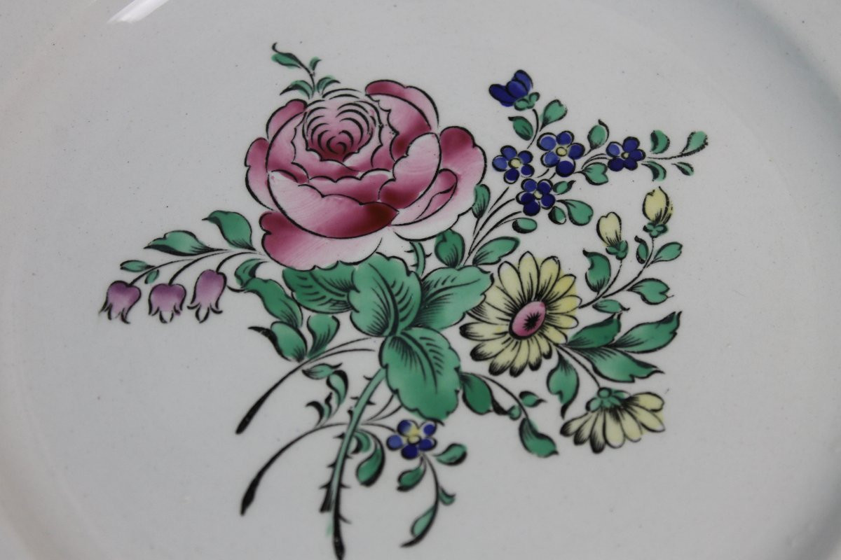 Lunéville Earthenware Dinner Service, Reverbère Décor, 20th Century-photo-7
