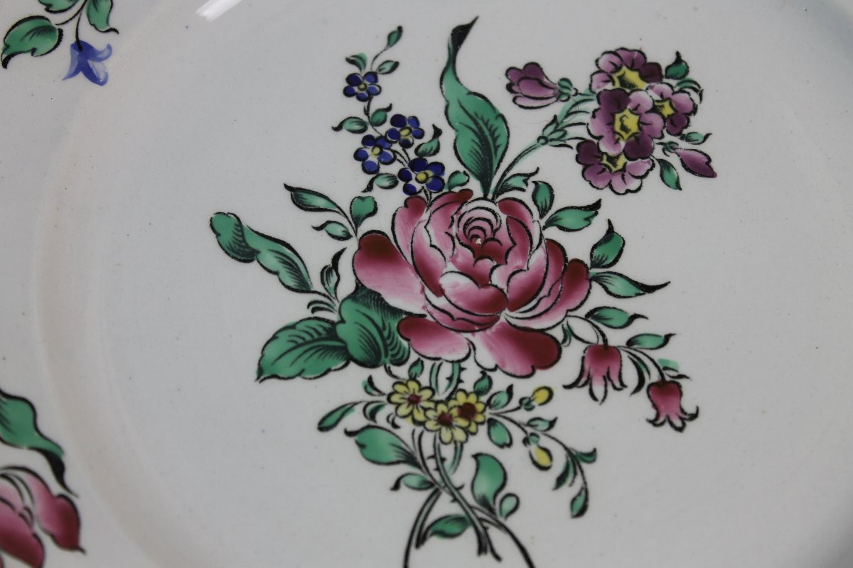 Lunéville Earthenware Dinner Service, Reverbère Décor, 20th Century-photo-8