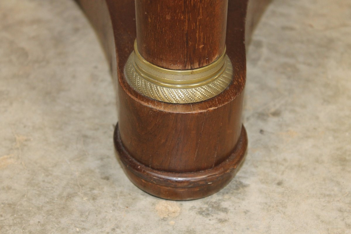 Guéridon de style Empire en acajou et bronze avec dessus marbre noir époque 19ème-photo-3