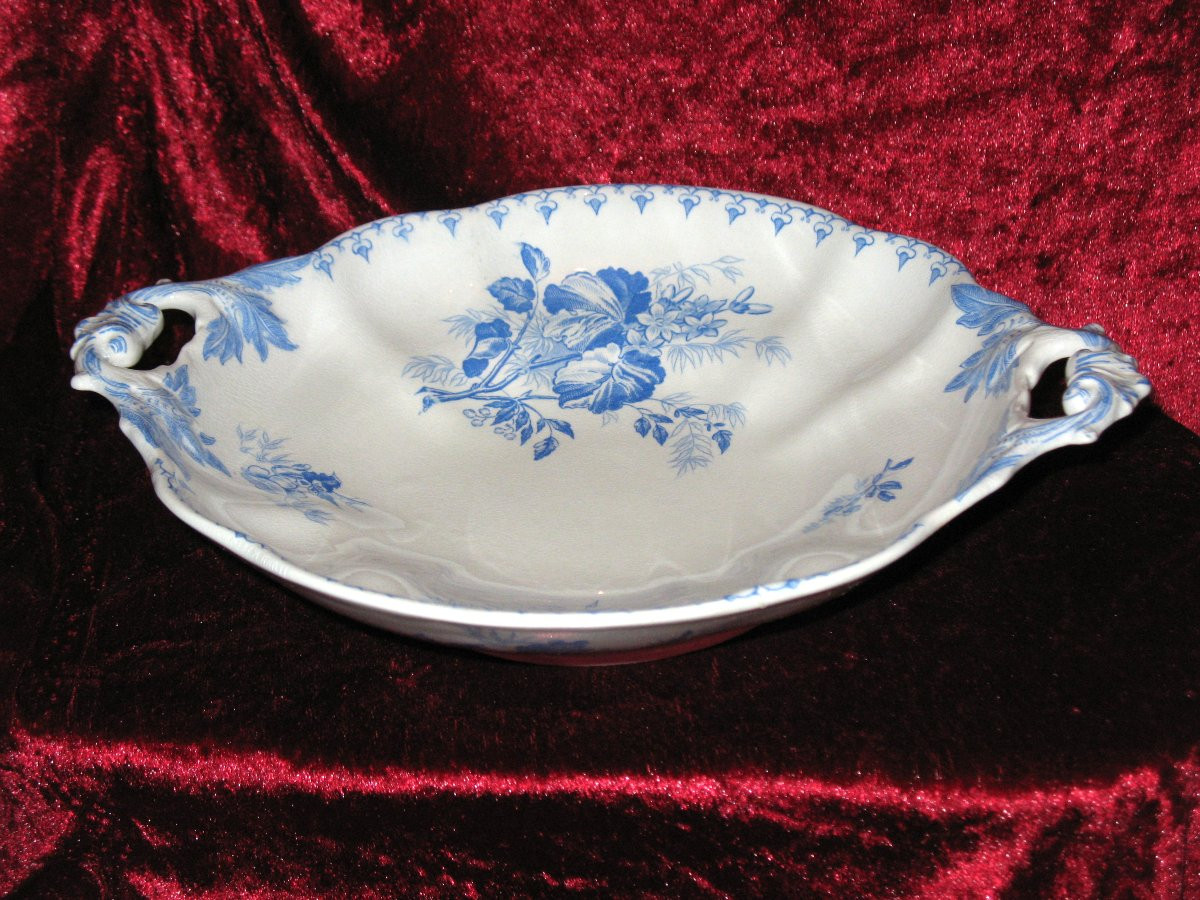 Sarreguemines Earthenware Dinner Service With Flore Décor 107 Pieces 19th Century-photo-2