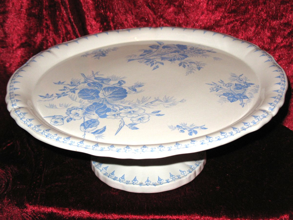 Sarreguemines Earthenware Dinner Service With Flore Décor 107 Pieces 19th Century-photo-3