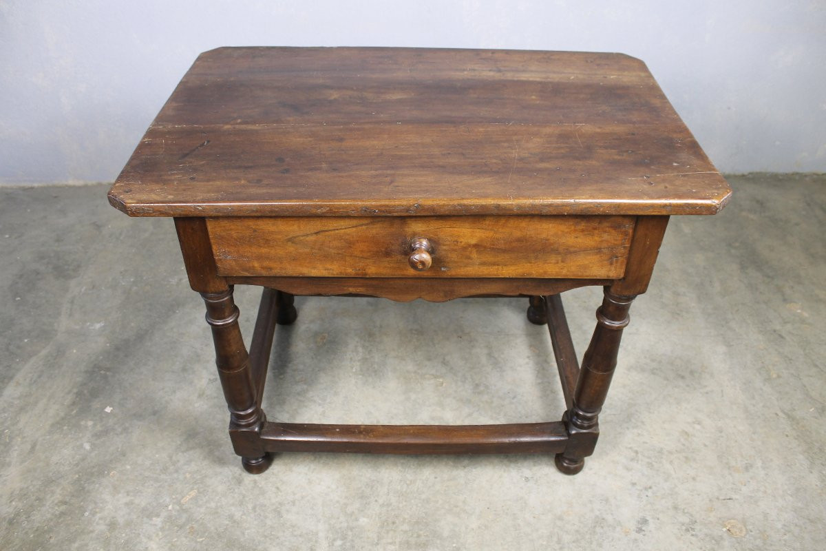 Table à écrire bureau de monastère en bois fruitier époque Louis XIII 17ème origine Sud-Ouest-photo-2