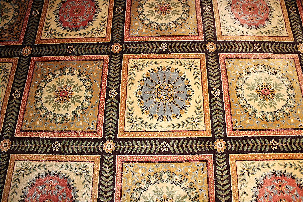 Empire-style Rug Made Of Pure Wool, 20th Century: 294 X 202 Cm-photo-2