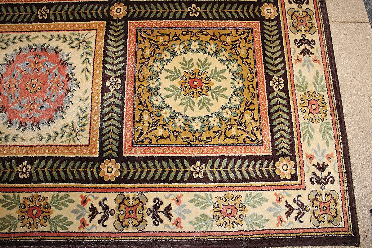 Empire-style Rug Made Of Pure Wool, 20th Century: 294 X 202 Cm-photo-1