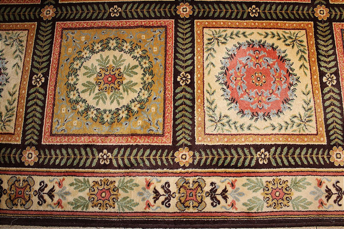 Empire-style Rug Made Of Pure Wool, 20th Century: 294 X 202 Cm-photo-2