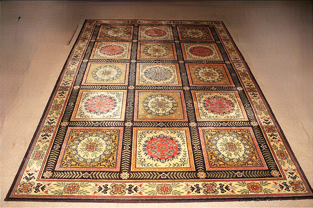 Empire-style Rug Made Of Pure Wool, 20th Century: 294 X 202 Cm