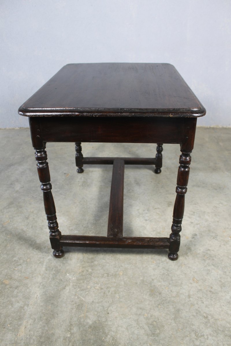 Table à écrire bureau Louis XIV en bois fruitier avec 1 tiroir époque 18ème-photo-2