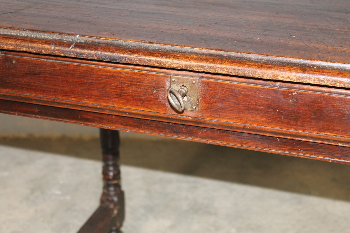 Table à écrire bureau Louis XIV en bois fruitier avec 1 tiroir époque 18ème-photo-3