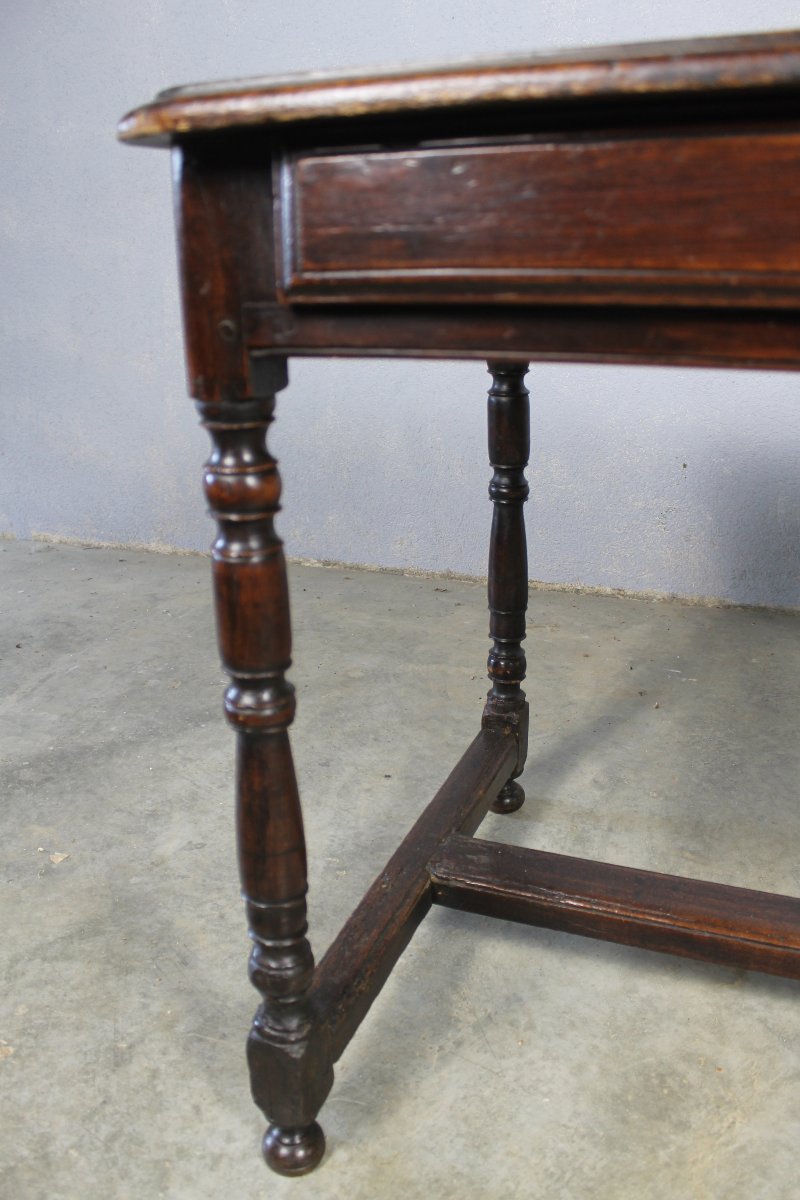 Table à écrire bureau Louis XIV en bois fruitier avec 1 tiroir époque 18ème-photo-6