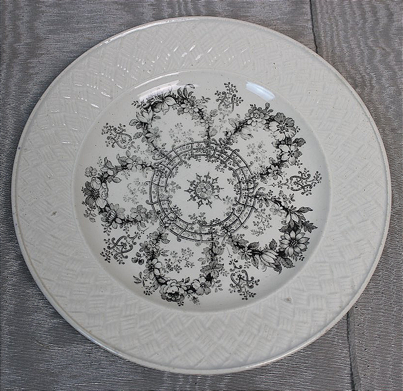 6 Dessert Plates With A Wickerwork Design, Made Of Fine Bordeaux Earthenware, By David Johnston -photo-2