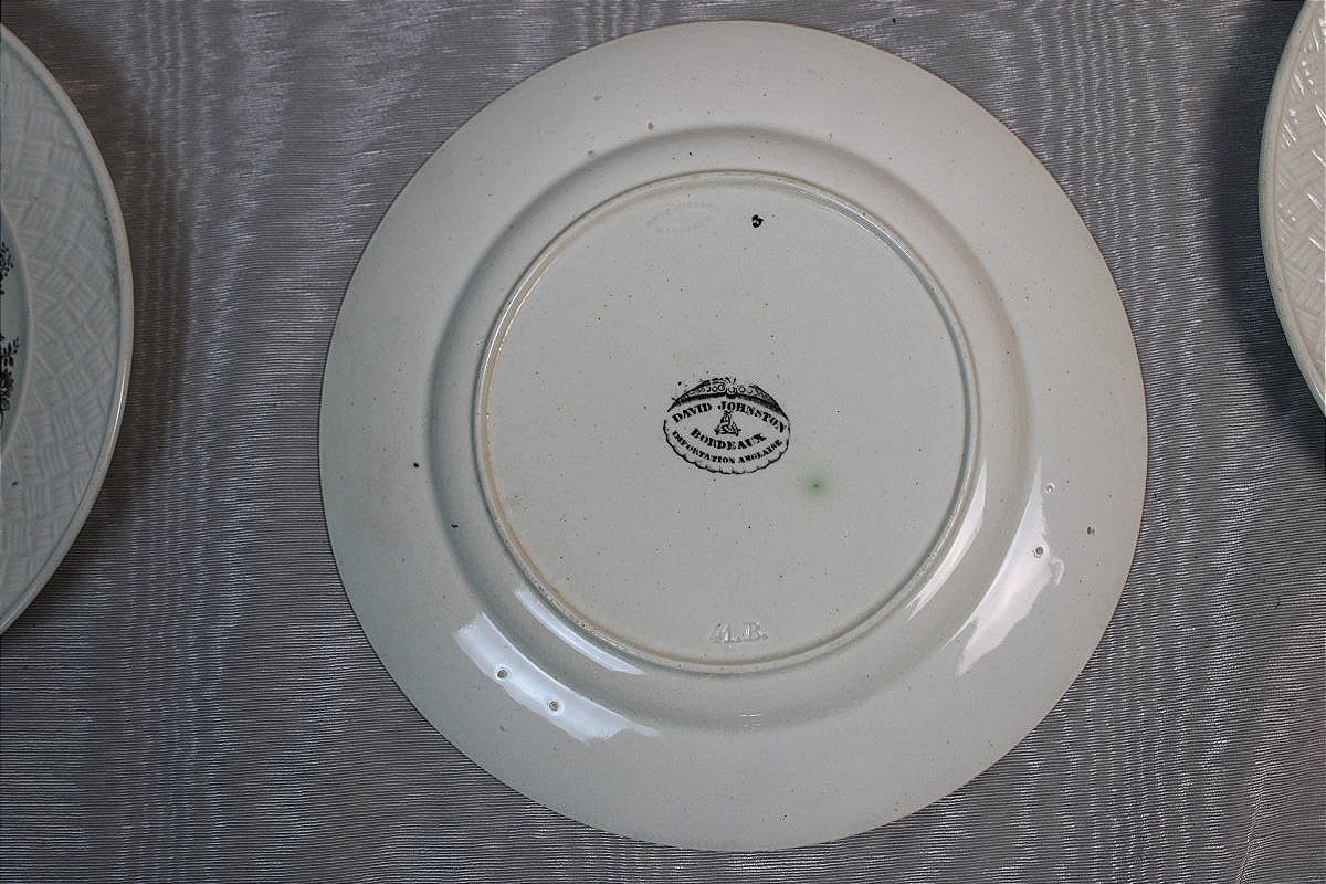 6 Dessert Plates With A Wickerwork Design, Made Of Fine Bordeaux Earthenware, By David Johnston -photo-4