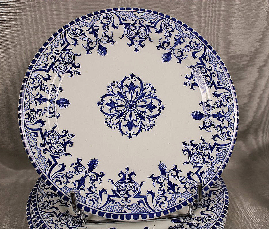 Partie de service de table en faïence de Gien décor de Rouen aux lambrequins époque 19ème-photo-8