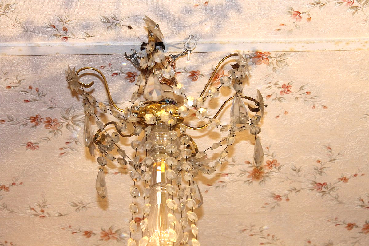 6-light Bronze Chandelier With Pendants -photo-3