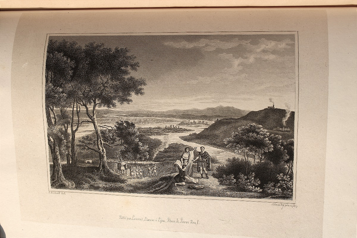 Histoire de Lyon par P. Clerion en 6 tomes avec 54 planches HT reliure dos cuir édition de 1829-photo-3