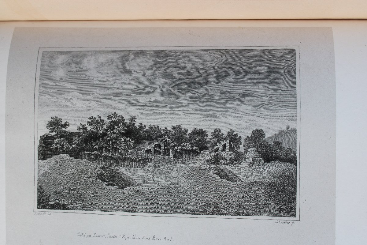 Histoire de Lyon par P. Clerion en 6 tomes avec 54 planches HT reliure dos cuir édition de 1829-photo-4