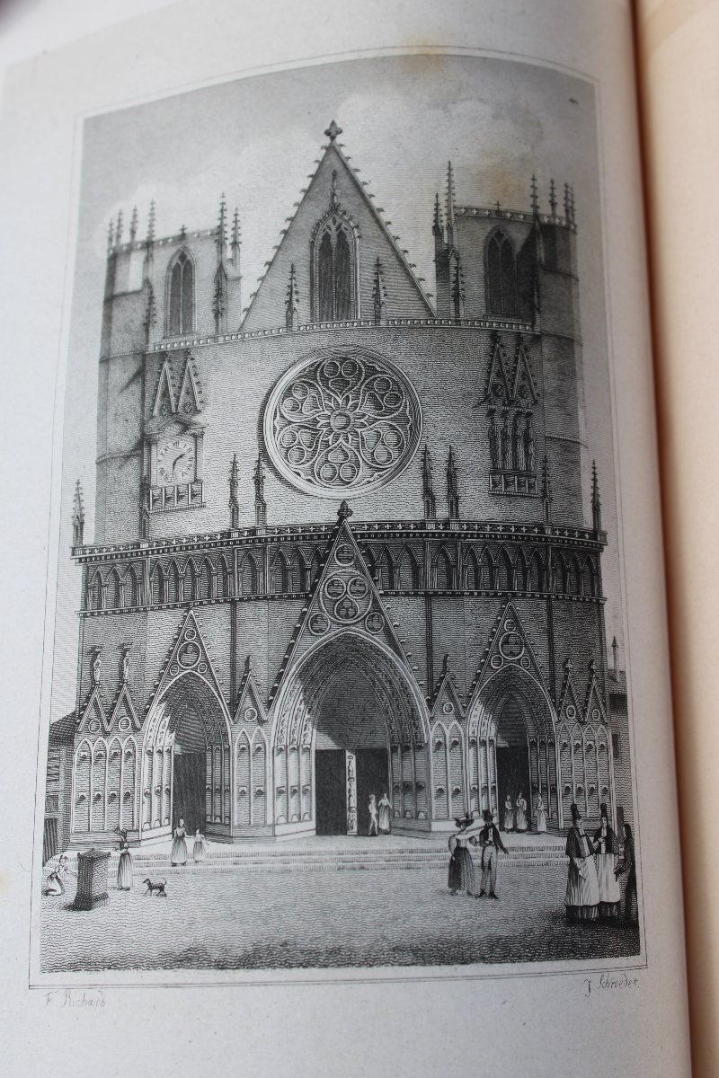 Histoire de Lyon par P. Clerion en 6 tomes avec 54 planches HT reliure dos cuir édition de 1829-photo-5