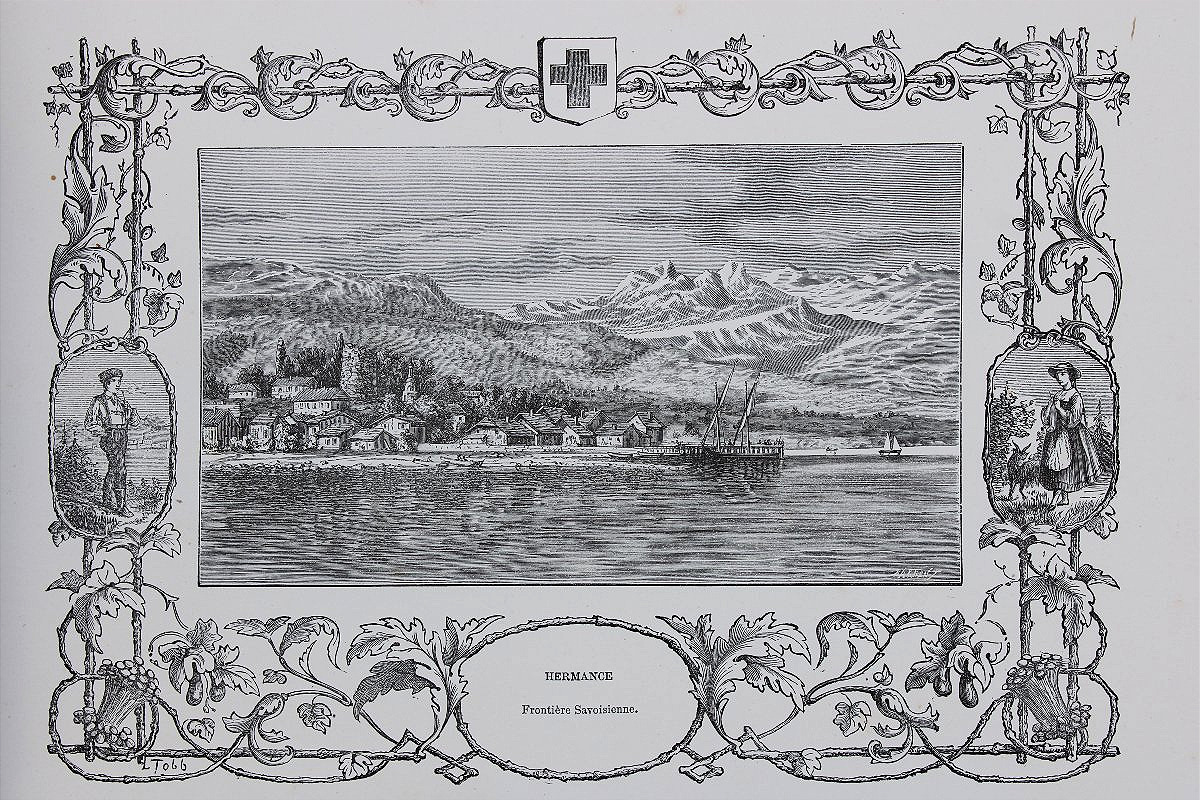 Album pittoresque d'un voyage en Suisse Le Léman ouvrage illustré de 32 gravures ép. fin 19ème-photo-2