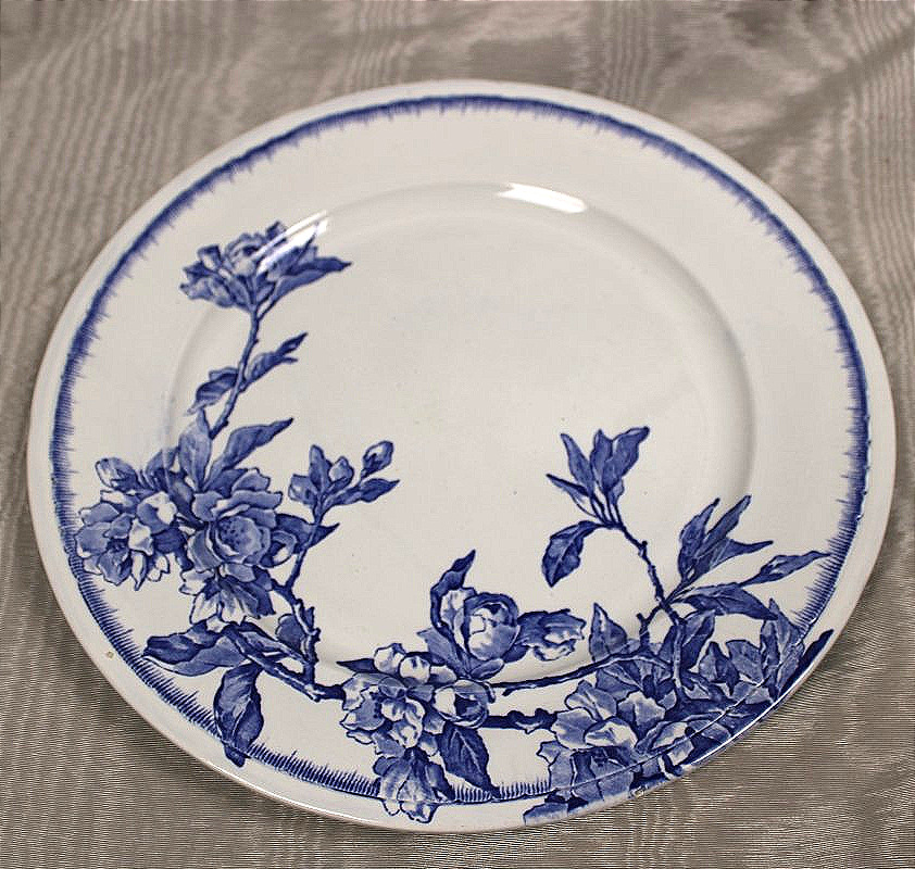 Plat en faïence fine de Bordeaux Jules Vieillard décor Chevreuse époque 19ème-photo-2