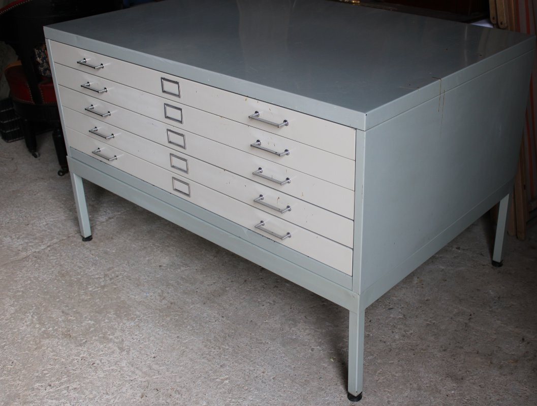 A Cabinet For Architects Or Collectors With 5 Drawers For Plans, Maps, Coins, Engravings, Etc...-photo-2