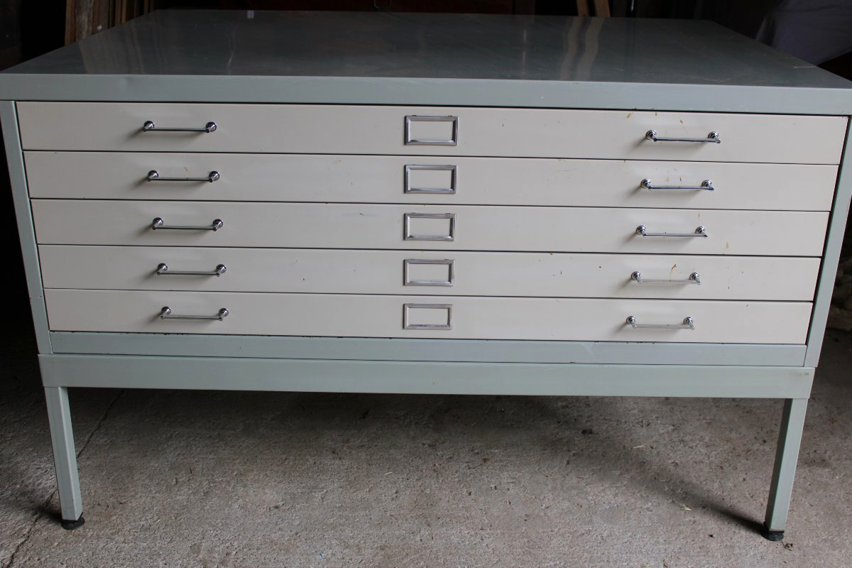 A Cabinet For Architects Or Collectors With 5 Drawers For Plans, Maps, Coins, Engravings, Etc...-photo-4