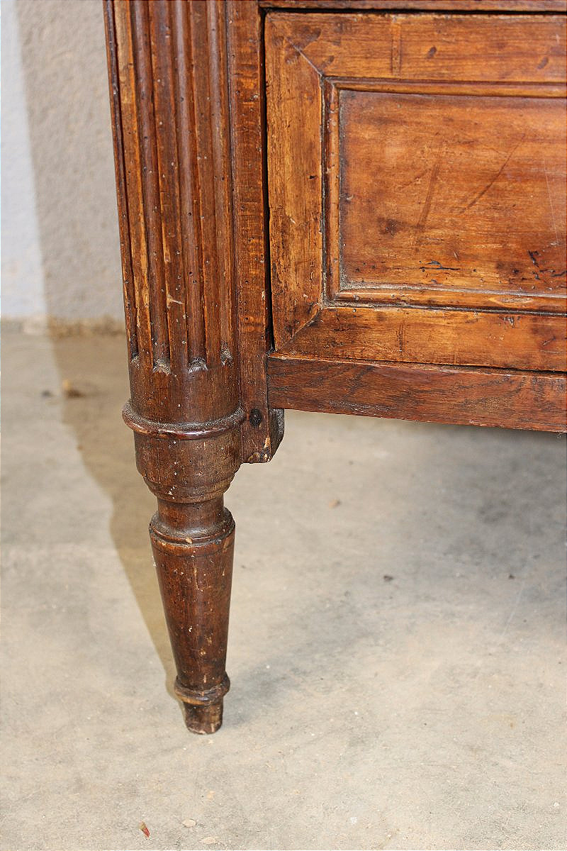 18th-century Louis XVI-style Chest Of Drawers Made Of Solid Fruitwood, With 3 Drawers-photo-6