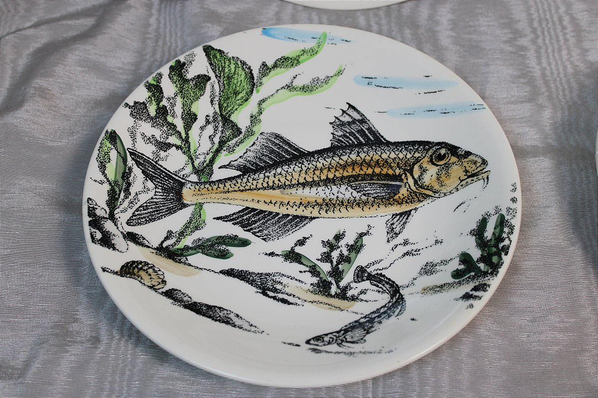 Gien Earthenware Set With The Chambord "fish" Pattern-photo-3