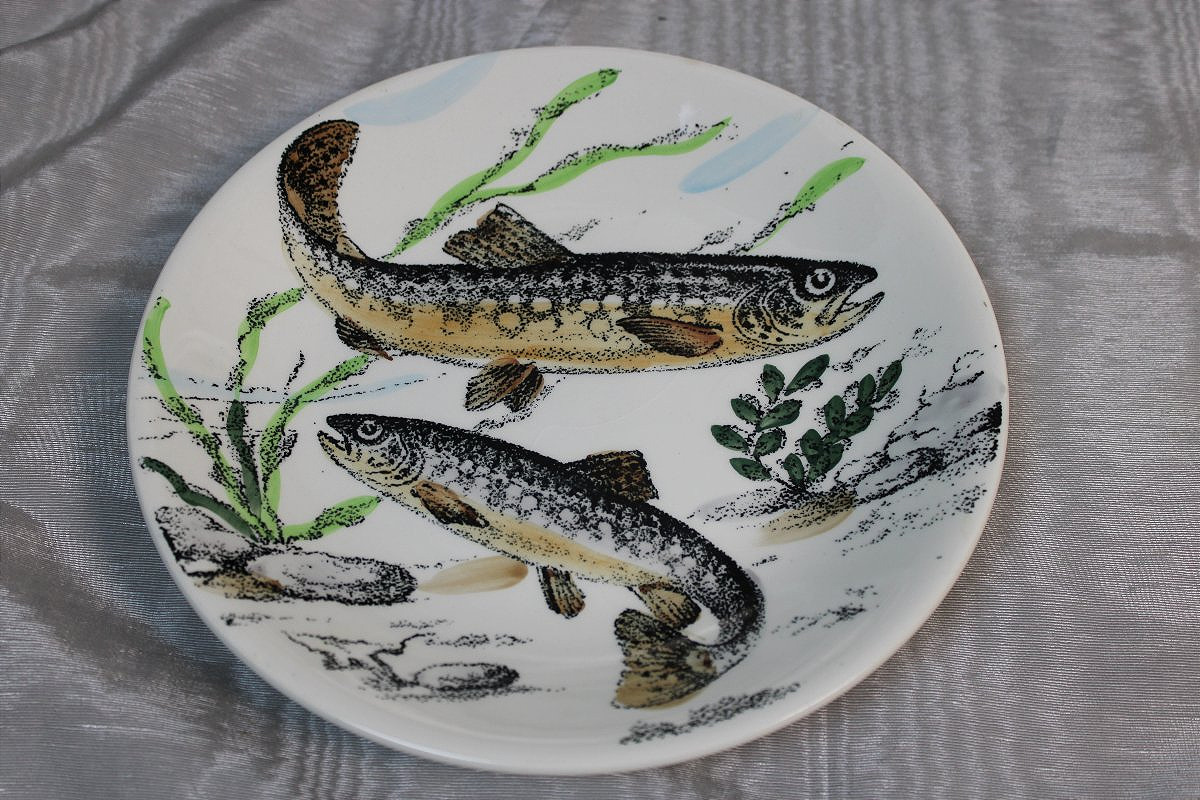 Gien Earthenware Set With The Chambord "fish" Pattern-photo-4