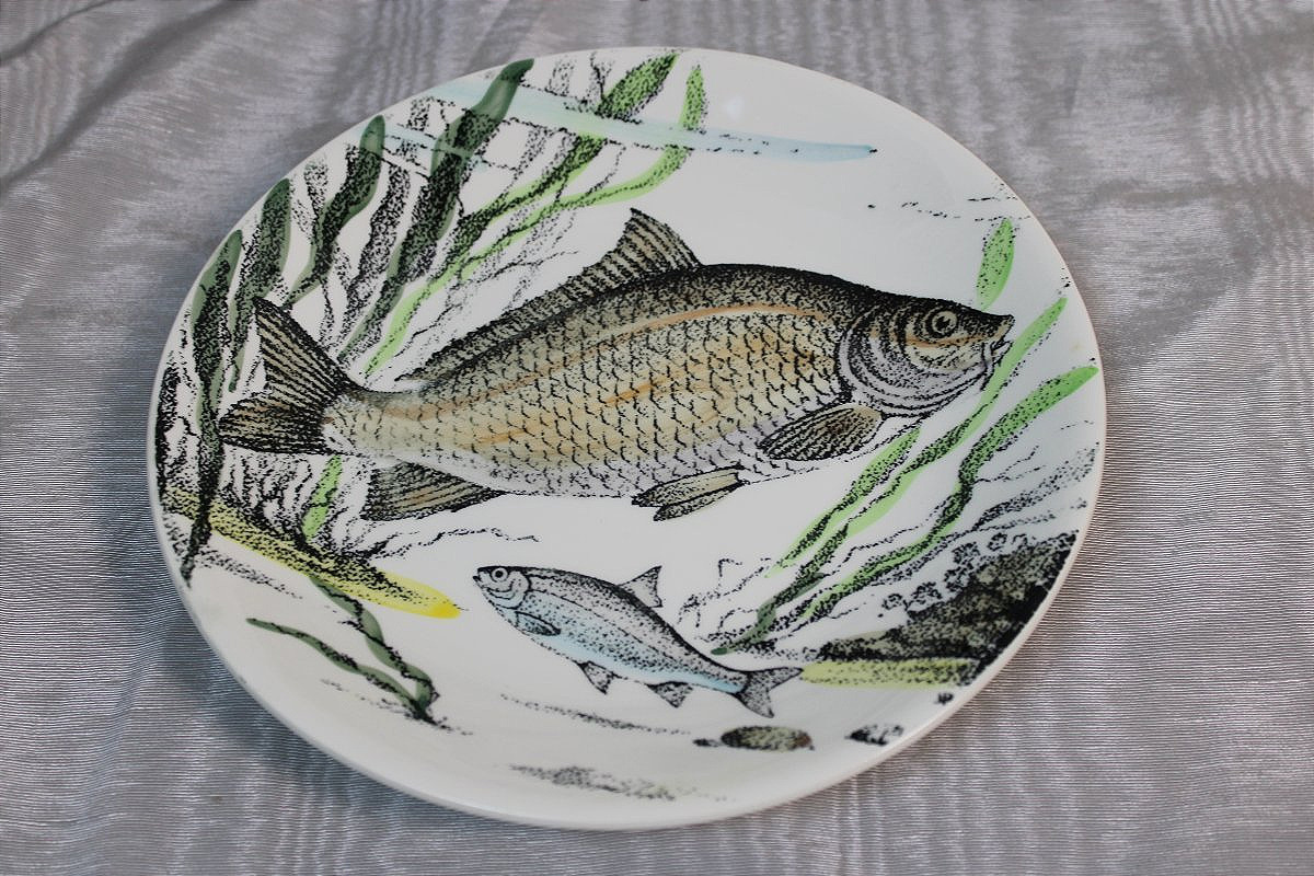 Gien Earthenware Set With The Chambord "fish" Pattern-photo-1