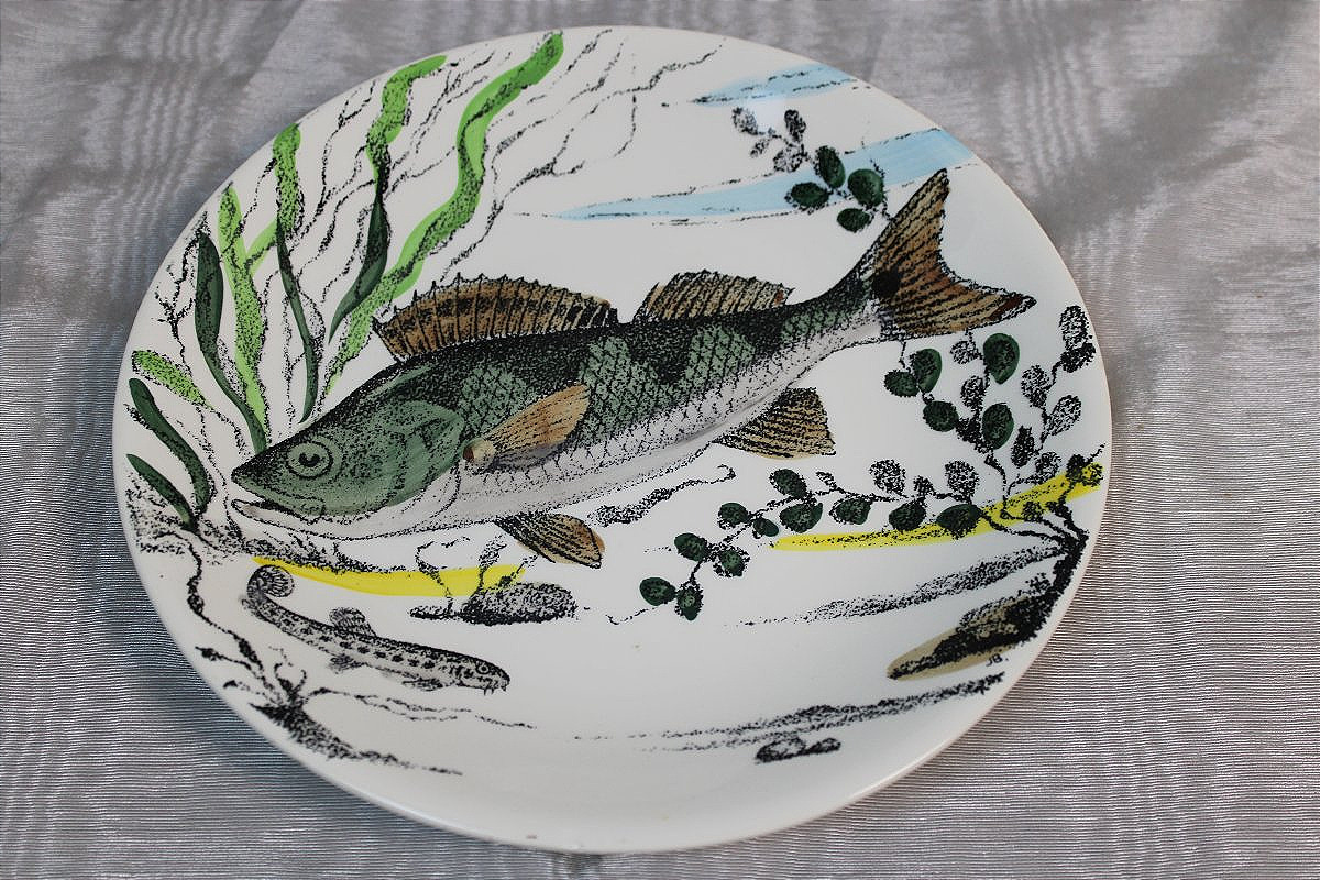 Gien Earthenware Set With The Chambord "fish" Pattern-photo-2