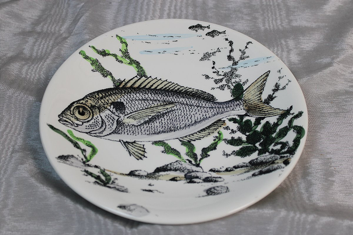 Gien Earthenware Set With The Chambord "fish" Pattern-photo-4