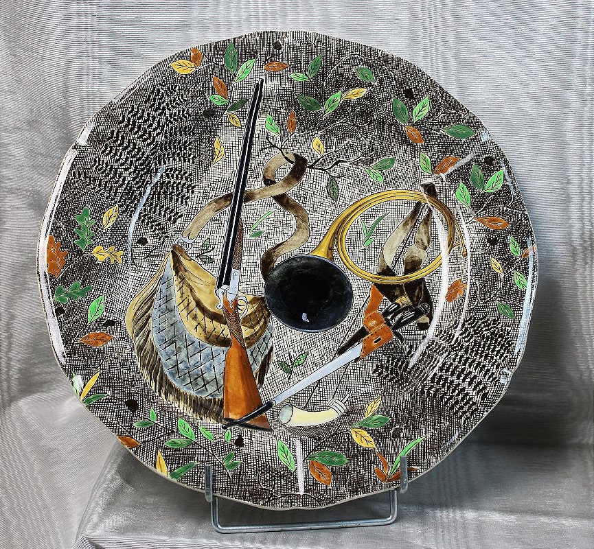 Gien Earthenware Tableware Set With The "rambouillet" Design, Signed By Jean Bertholle (married), Mid-20th Century-photo-1