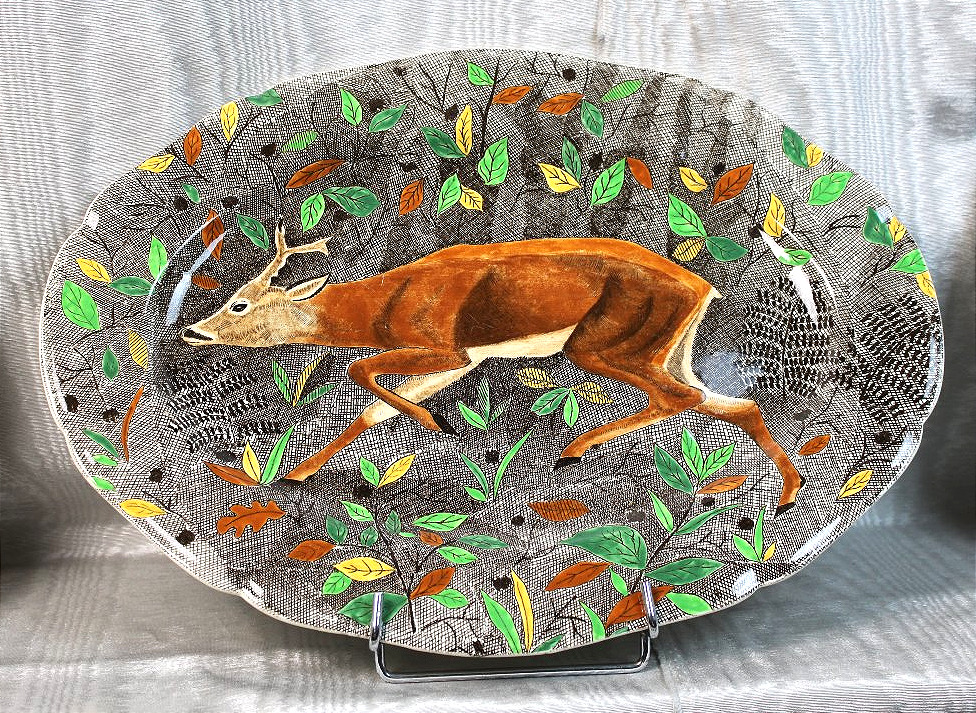 Gien Earthenware Tableware Set With The "rambouillet" Design, Signed By Jean Bertholle (married), Mid-20th Century-photo-2