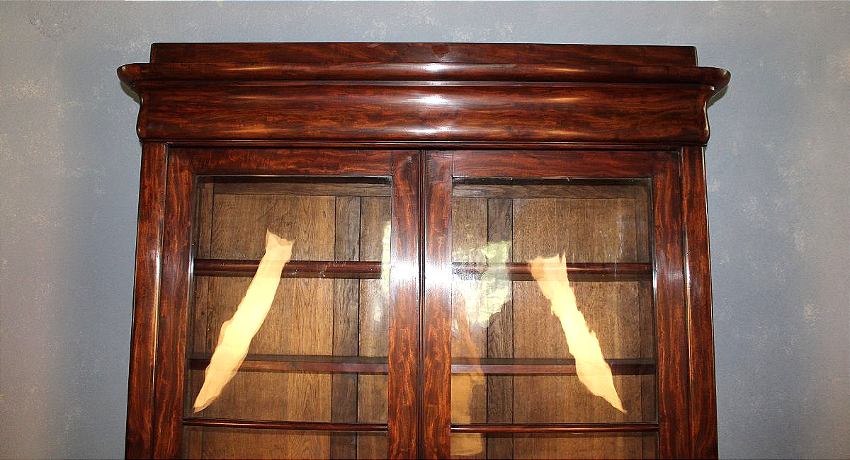Bibliothèque  vitrée en acajou époque Restauration 19ème-photo-3