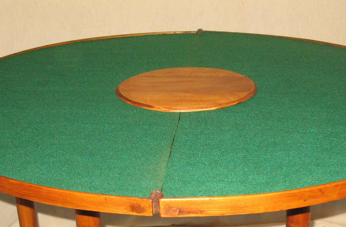 Table à jeu Louis XVI époque 18ème en merisier massif-photo-4