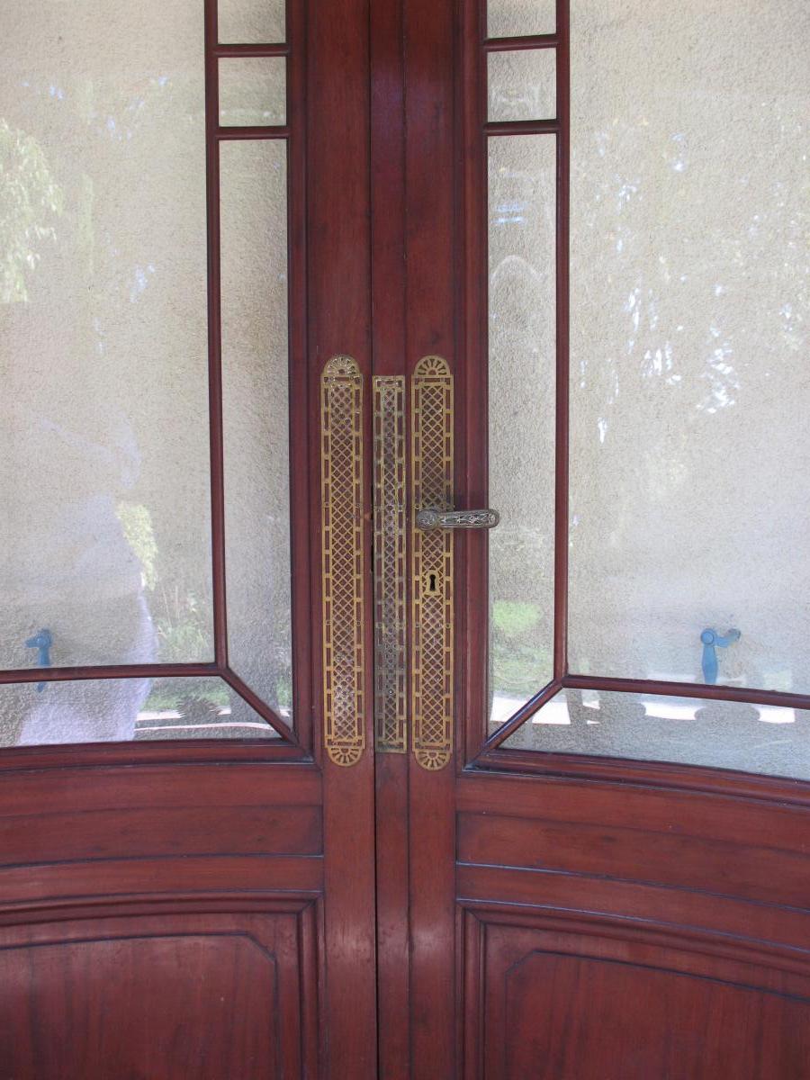 Pair Of Arched Doors Cuban Mahogany Massif High Glazed-photo-2